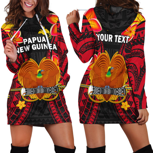 (Custom Personalised) Papua New Guinea PNG Bird Of Paradise Polynesian Pattern Hoodie Dress