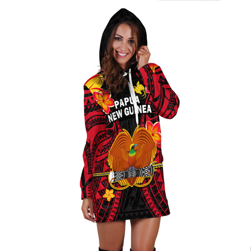 (Custom Personalised) Papua New Guinea PNG Bird Of Paradise Polynesian Pattern Hoodie Dress