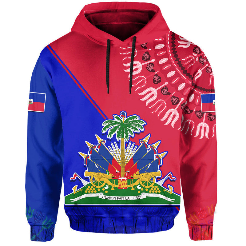 Custom Haiti Haiti Flag Dashiki Simple Style Hoodie