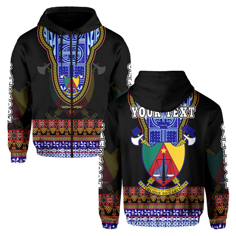 Custom Cameroon Atoghu Pattern Black Style Hoodie