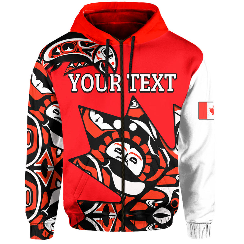Custom Canada Haida Maple Leaf Canadian Hoodie