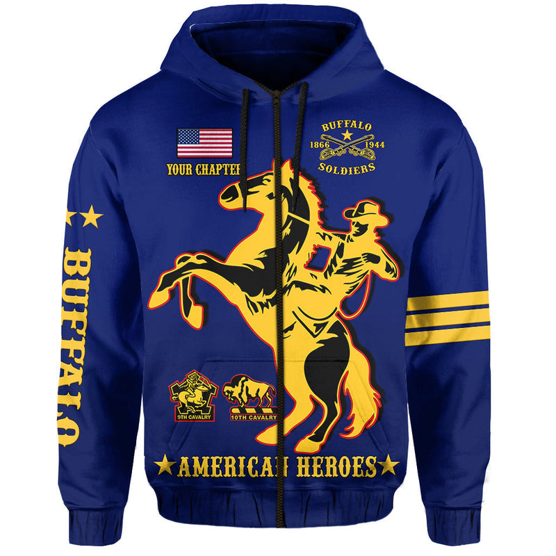 (Custom Text And Chapter) Buffalo Soldiers BSMC United States Army Simple Style Hoodie