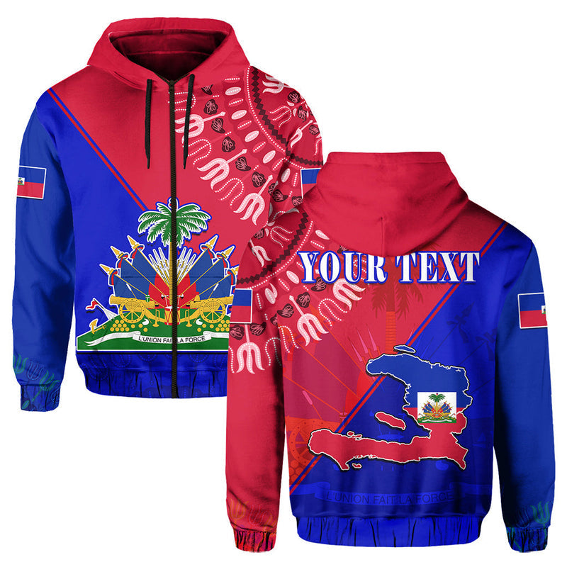 Custom Haiti Haiti Flag Dashiki Simple Style Hoodie