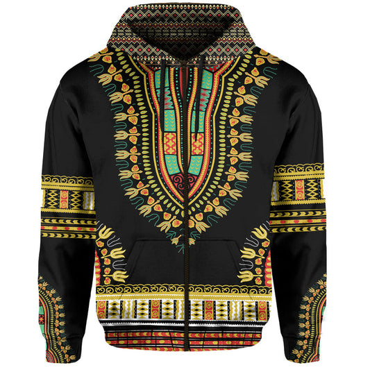 African Colorful Dashiki Zip Hoodie
