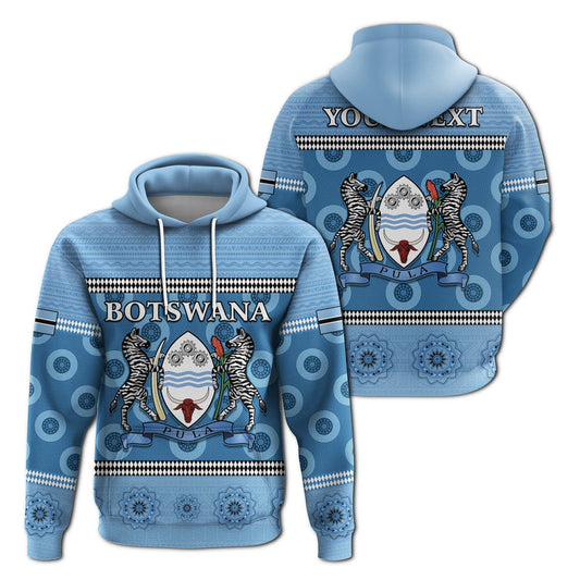 Custom Botswana Independence Anniversary Flag And Pattern Hoodie
