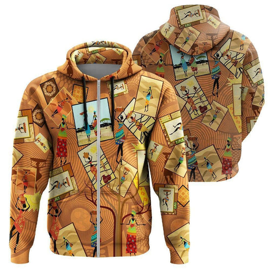 African African Women Stam Zip Hoodie