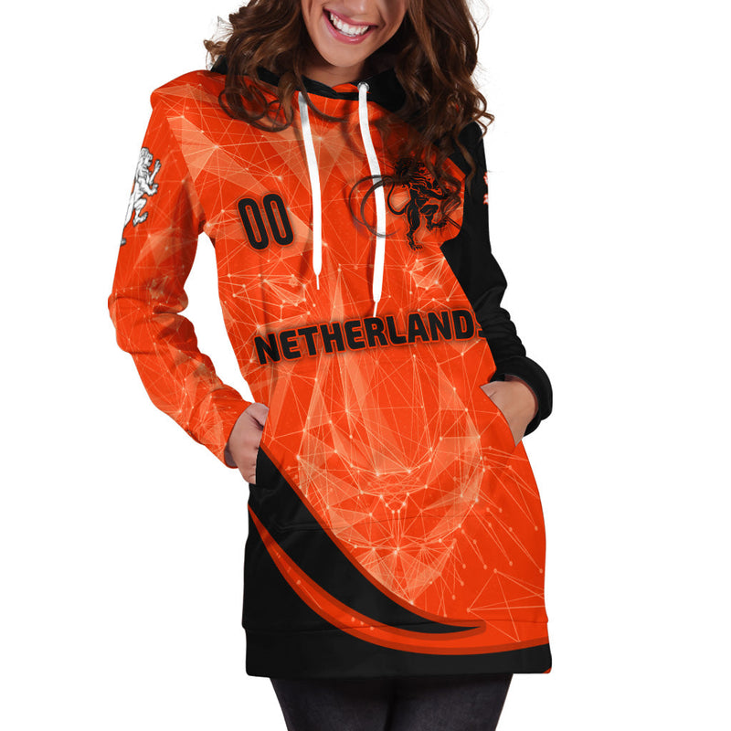 (Custom Personalised) The Netherlands Football 2021 Women Hoodie Dress Sport Style