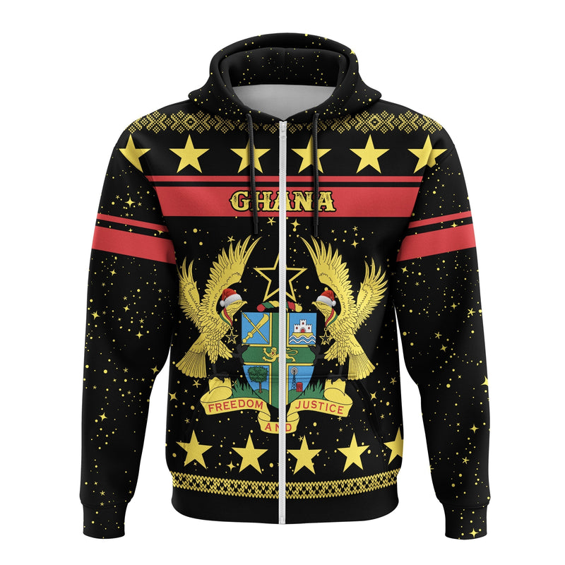 African Ghana Christmas Zip Hoodie