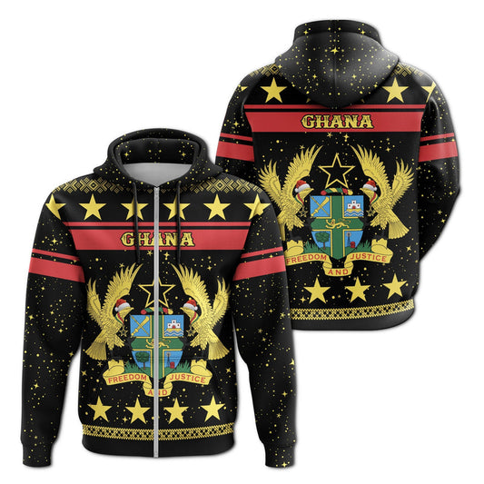 African Ghana Christmas Zip Hoodie