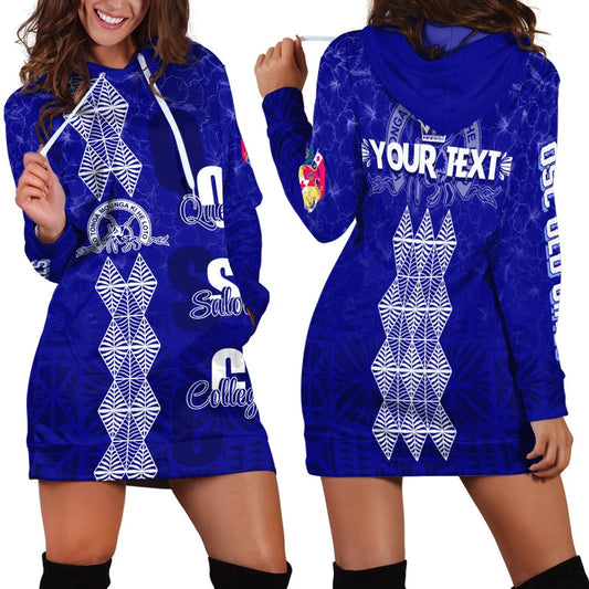 (Custom Personalize) Tonga Kolisi Kuini Salote Hibiscus Hoodie Dress QSC Old Girls
