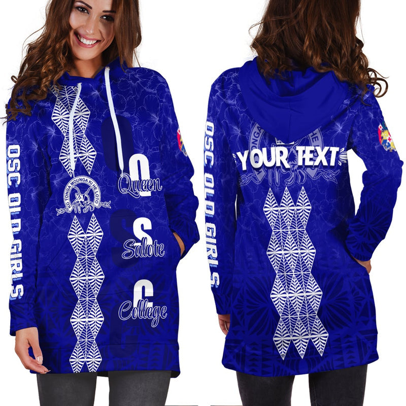 (Custom Personalize) Tonga Kolisi Kuini Salote Hibiscus Hoodie Dress QSC Old Girls