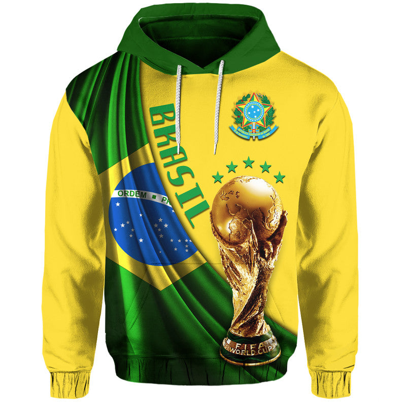 Custom Brazil Football Champions WC 2022 Hoodie