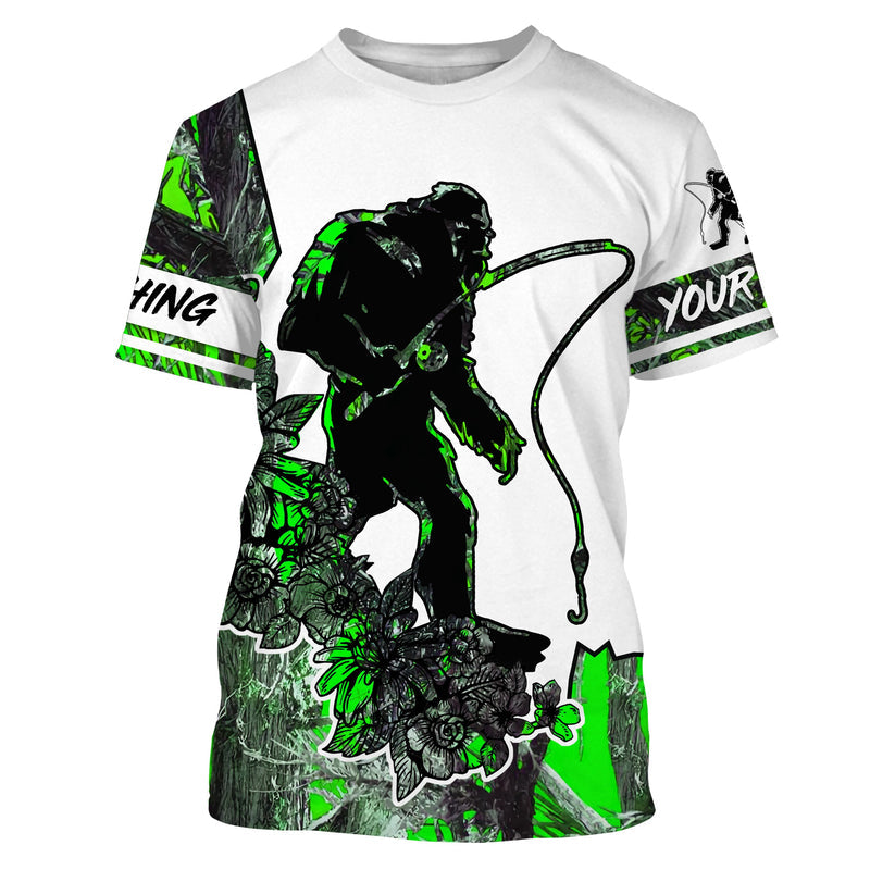 Custom BigfooT Shirt Bigfoot Fishing Sasquatch And Fishing Rod Sun Protection Shirt