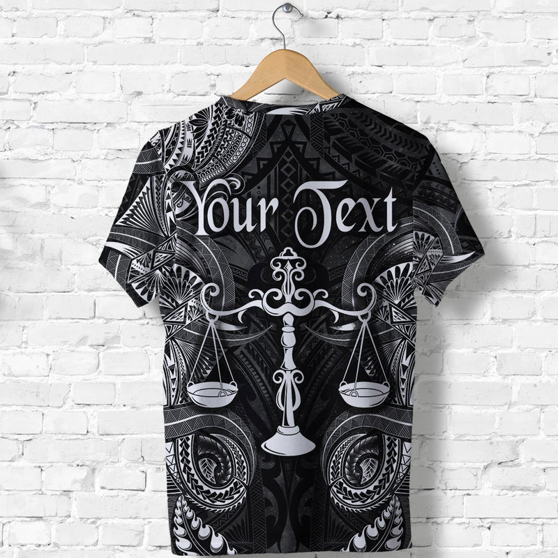Custom Libra Zodiac Polynesian Unique Style Black T Shirt