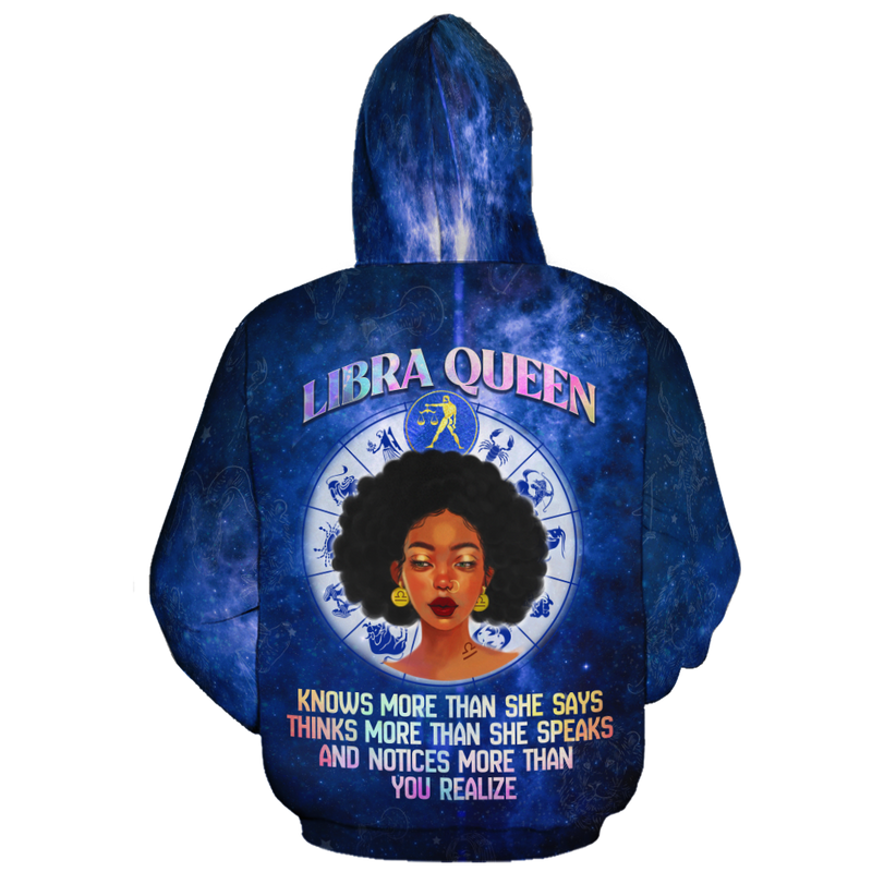 African Libra Queen Fleece Zip Hoodie