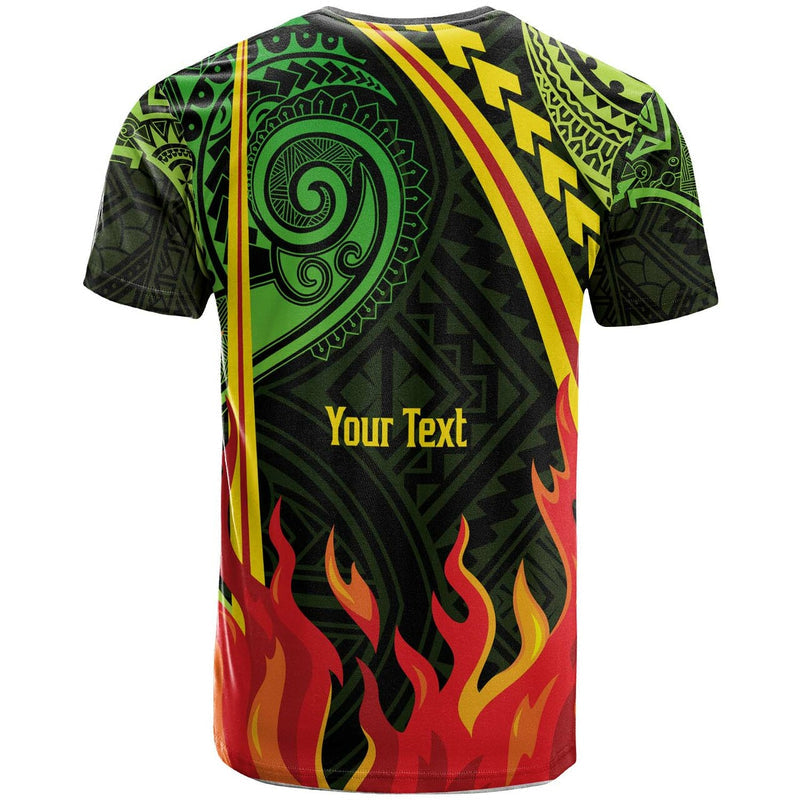 Custom Hawaii Honokaa High and intermediate School Polynesian Pattern Fire T Shirt