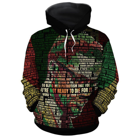 African Malcolm X Inspiring Quotes Hoodie