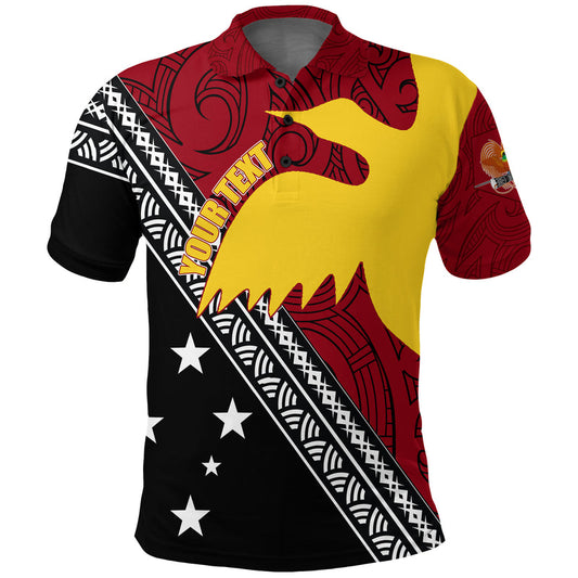 Customize Papua New Guinea Bird of Paradise with Polynesian Pattern Polo Shirt