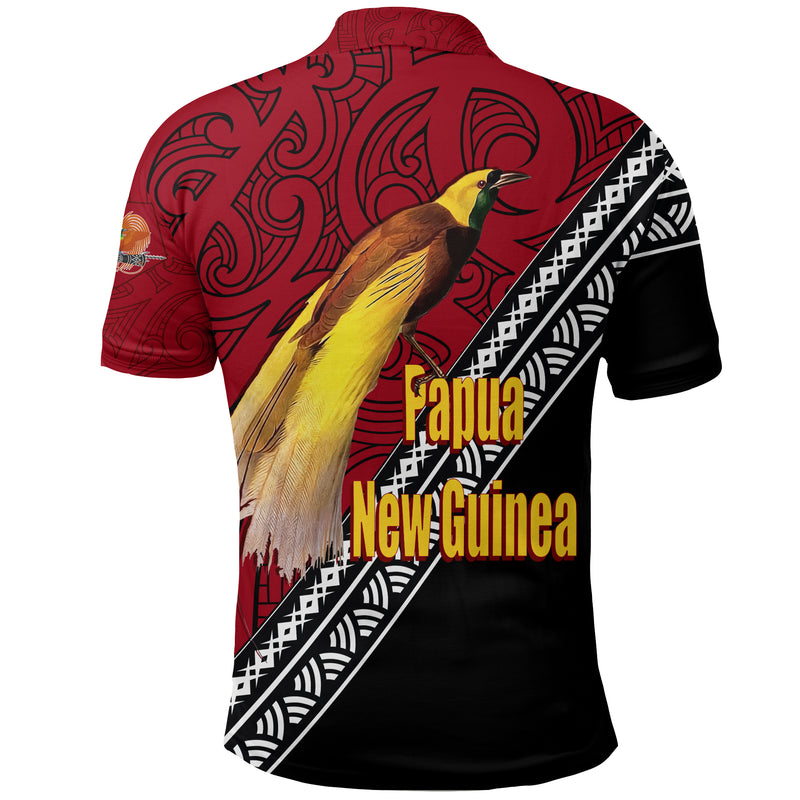 Customize Papua New Guinea Bird of Paradise with Polynesian Pattern Polo Shirt