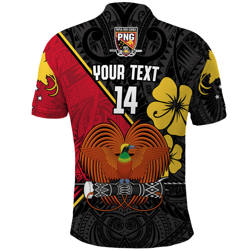 (Custom Text and Number) The Kumuls PNG Papua New Guinea Polynesian Dynamic Style Black Polo Shirt