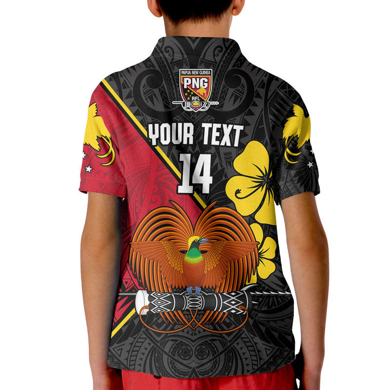 (Custom Text and Number) The Kumuls PNG Papua New Guinea Polynesian Dynamic Style Black Polo Shirt
