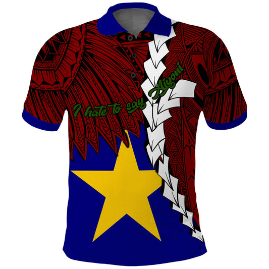 (I hate to say Aiyoni) Papua New Guinea Milne Bay Province Polynesian Tribal Wave Tattoo Polo Shirt