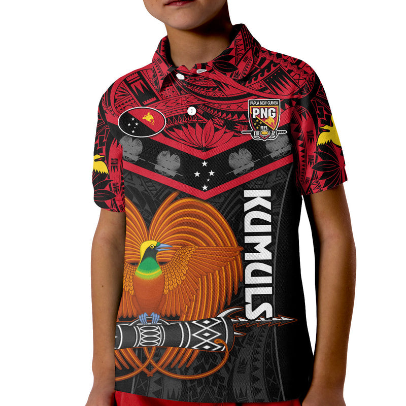 (Custom Text and Number) Papua New Guinea Rugby PNG Kumuls Bird Of Paradise Black Polo Shirt