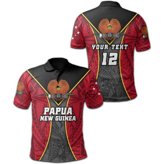 Custom Papua New Guinea Rugby Style Polo Shirt