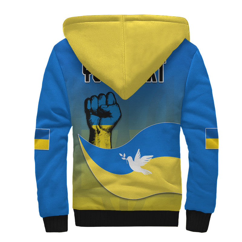 (Custom Personalised) Ukraine National Flag Style Sherpa Hoodie