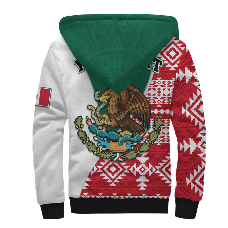 (Custom Personalised) Happy Mexico Fathers Day Mexican Aztec Pattern Sherpa Hoodie