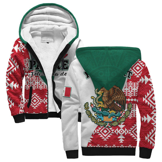 (Custom Personalised) Happy Mexico Fathers Day Mexican Aztec Pattern Sherpa Hoodie
