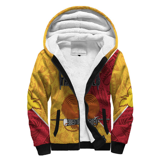 (Custom Text an Number) The Kumuls PNG Papua New Guinea Polynesian Dynamic Style Sherpa Hoodie