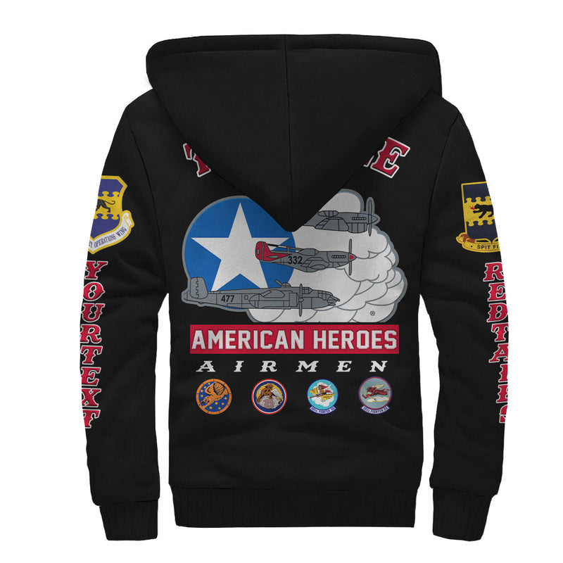 (Custom Personalised) Tuskegee Airmen Red Tail Angels American Heros Sherpa Hoodie