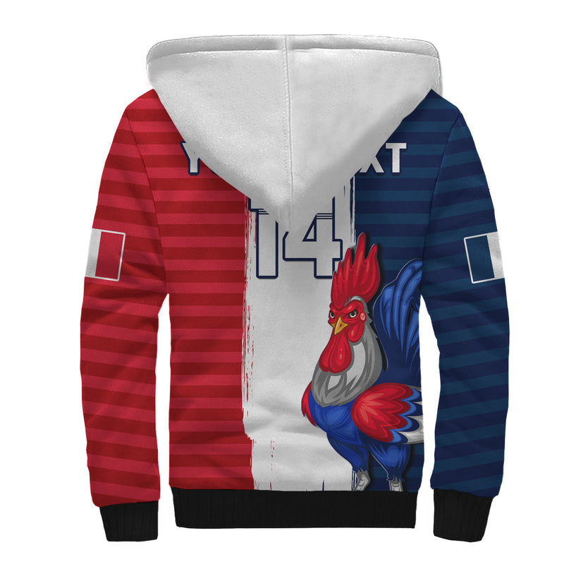 (Custom Text And Number) France Football Les Bleus Champions World Cup 2022 Sherpa Hoodie