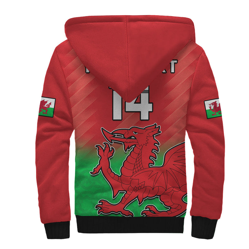 (Custom Text And Number) Wales Football World Cup 2022 Come On Cymru Yma O Hyd Sherpa Hoodie