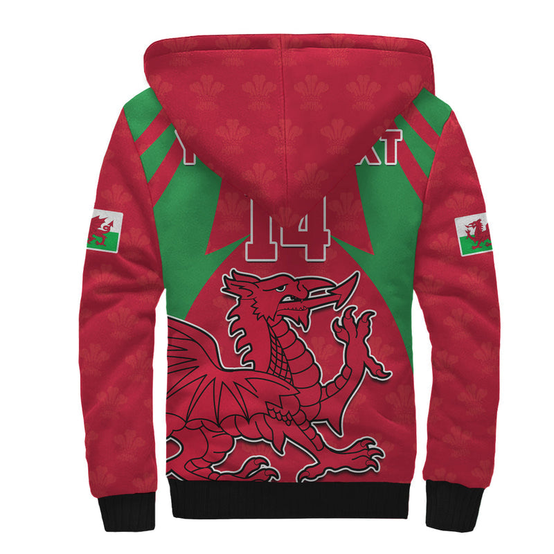 (Custom Text And Number) Wales Rugby The Dragons National Team Come On Cymru Sherpa Hoodie