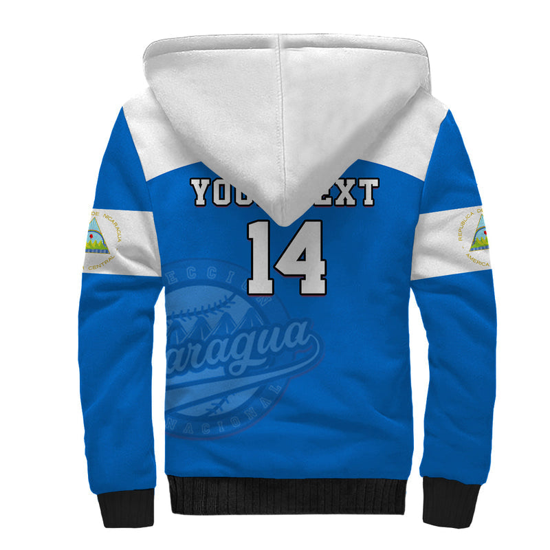 (Custom Text And Number) Nicaragua 2023 Baseball Sherpa Hoodie