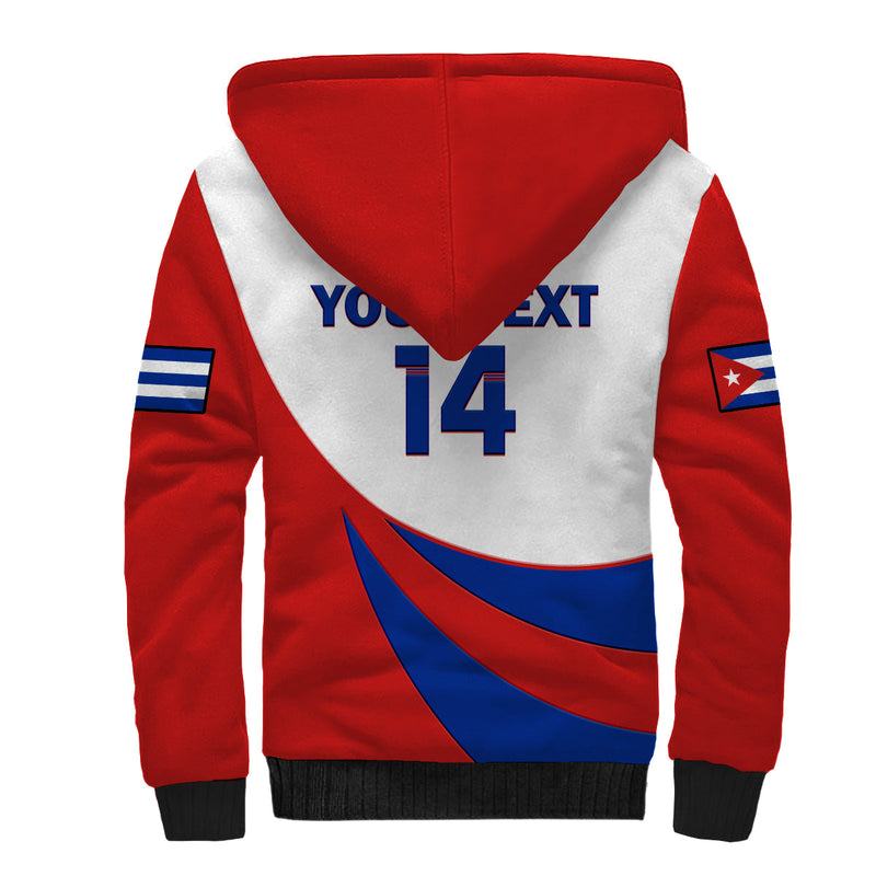 (Custom Text And Number) Cuba 2023 Baseball Sherpa Hoodie