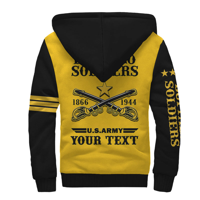 (Custom Text And Chapter) Buffalo Soldiers BSMC United States Army Yellow Sherpa Hoodie
