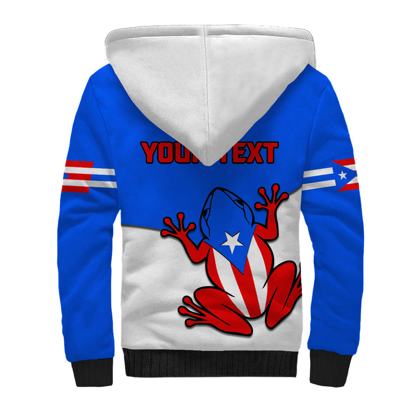 (Custom Personalised) Puerto Rico Coqui Frog Simple Style Sherpa Hoodie
