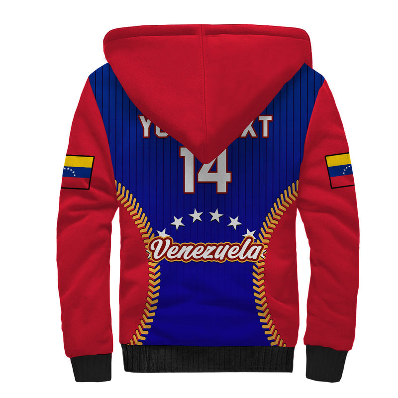 (Custom Text And Number) Venezuela 2023 Baseball Sporty Version Sherpa Hoodie