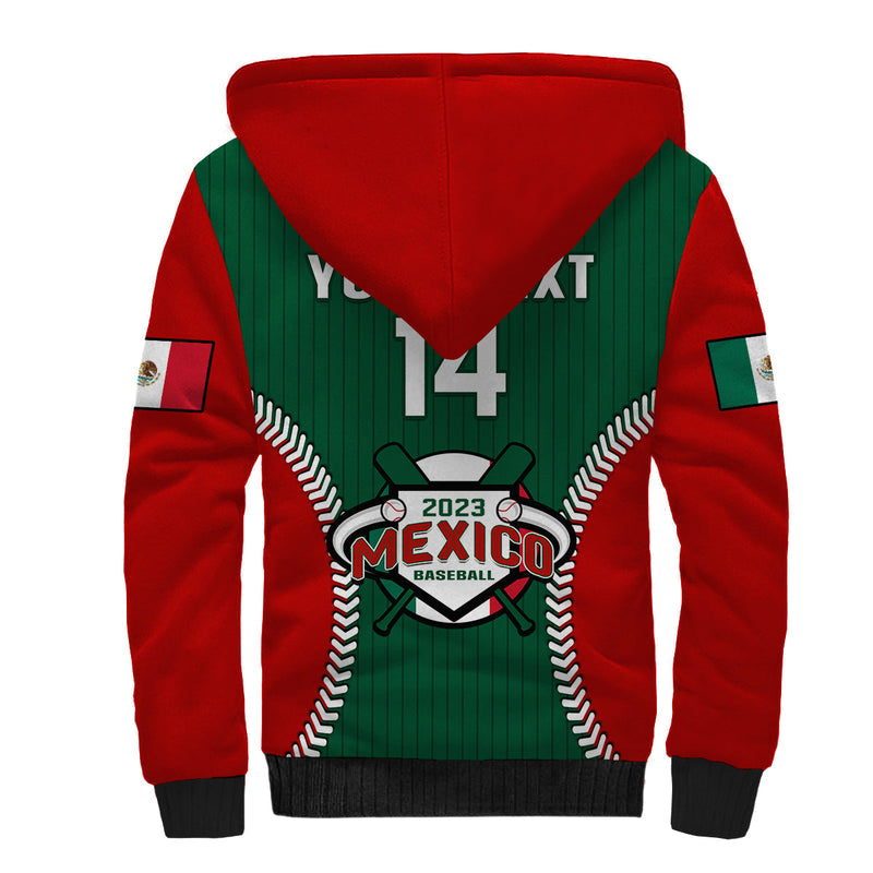 (Custom Text And Number) Mexico Baseball Sporty Style Sherpa Hoodie