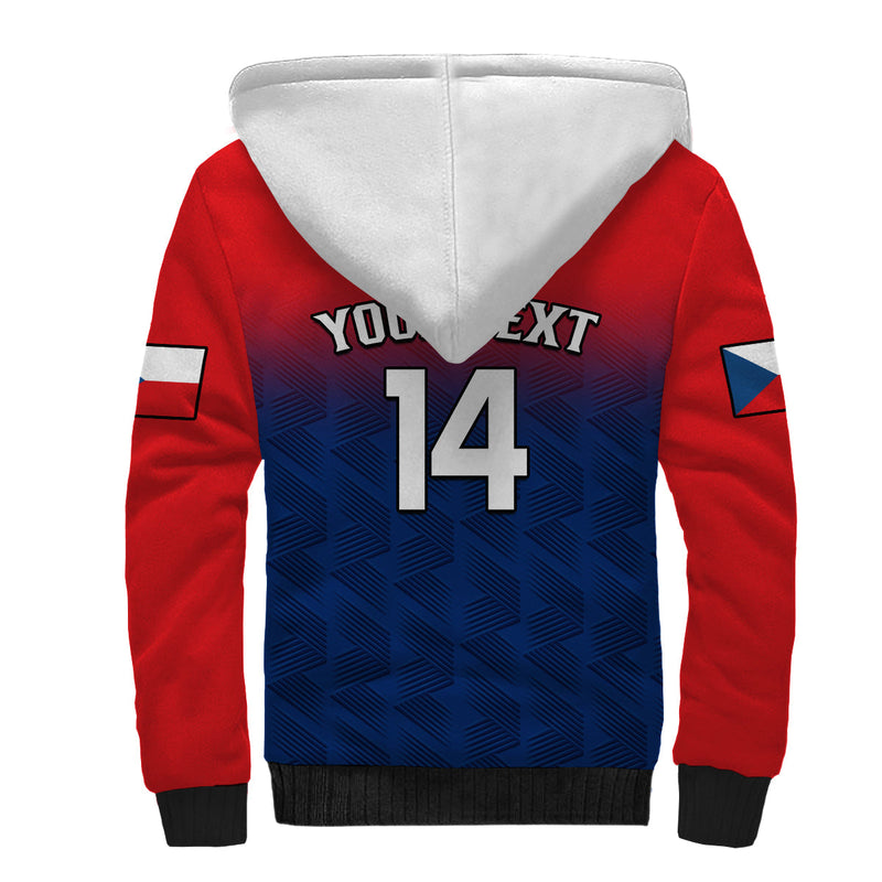 (Custom Text And Number) Czech Republic 2023 Baseball Sherpa Hoodie