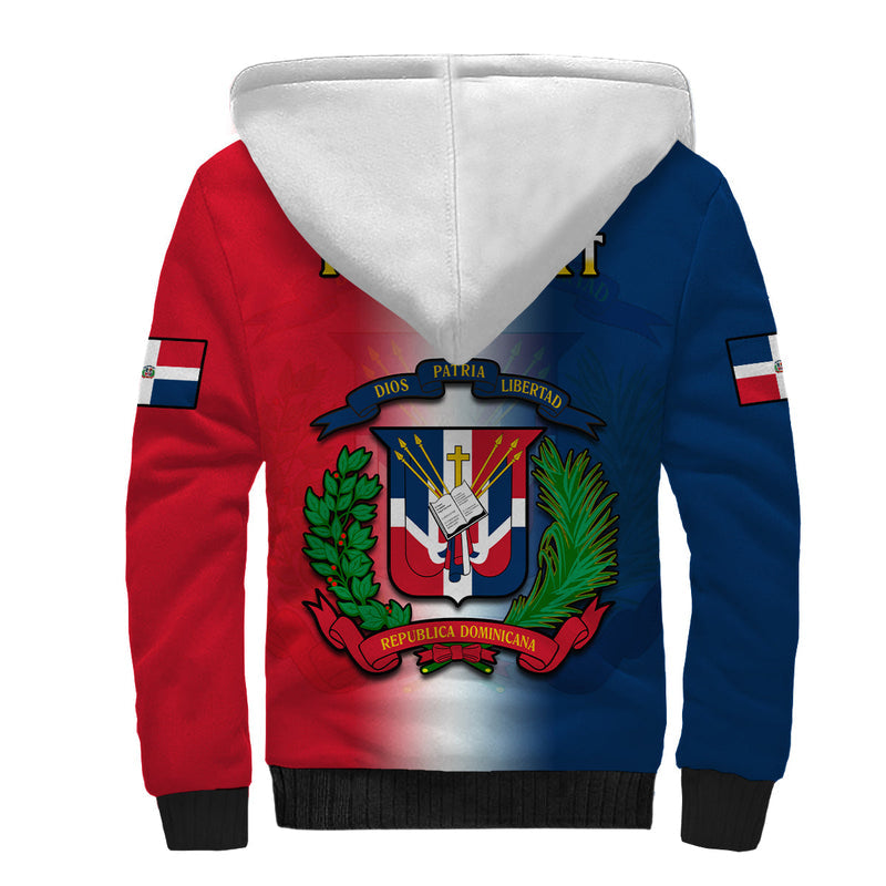 (Custom Personalised) Dominican Republic Dominicana Coat Of Arms Gradient Style Sherpa Hoodie