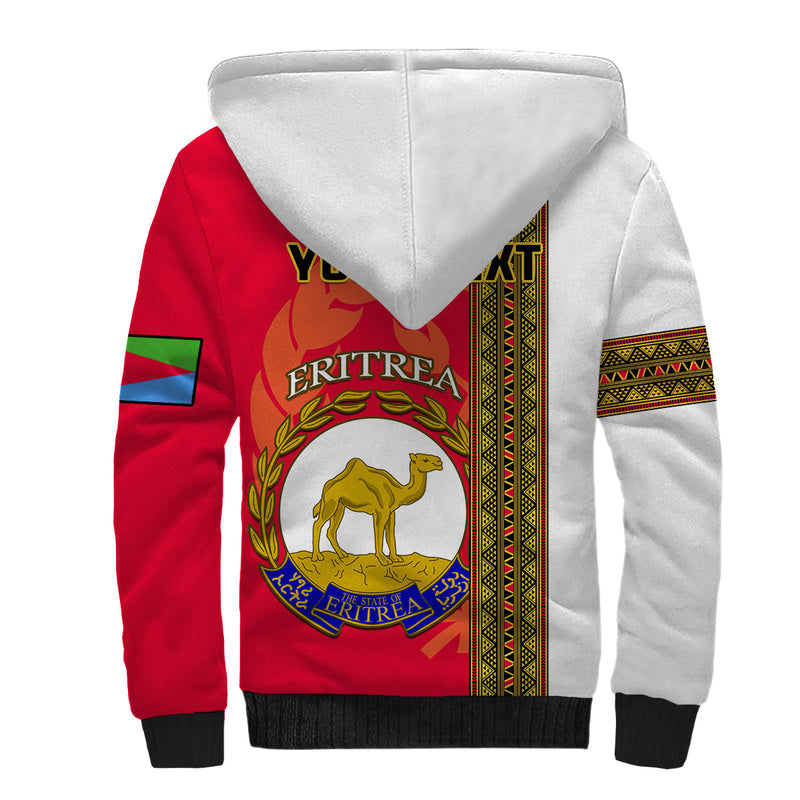 (Custom Personalised) Eritrea African Pattern Happy Independence Day Version White Sherpa Hoodie