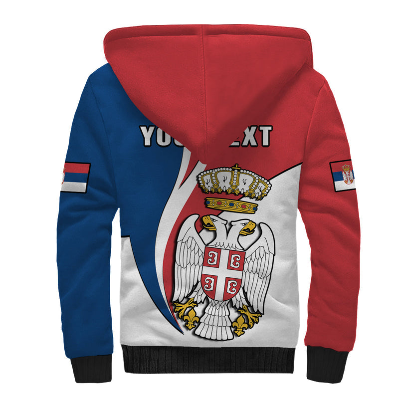 (Custom Personalised) Serbia Happy Serbian Statehood Day With Coat Of Arms Sherpa Hoodie