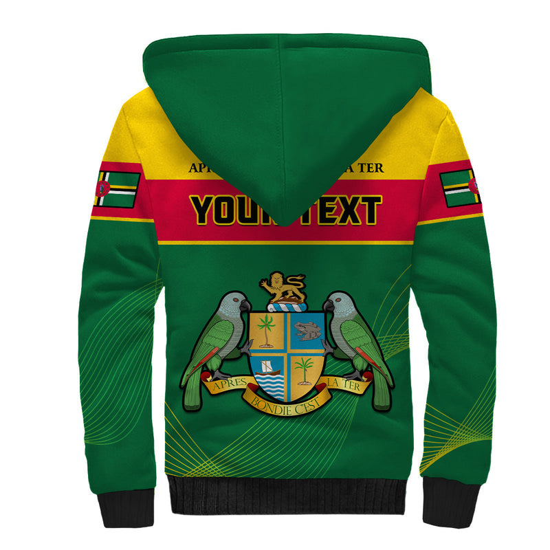 (Custom Personalised) Dominica Dominican Coat Of Arms With Map Sherpa Hoodie