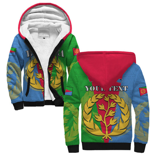 (Custom Personalised) Eritrea Eritrean Map Mix African Pattern Simple Style Sherpa Hoodie