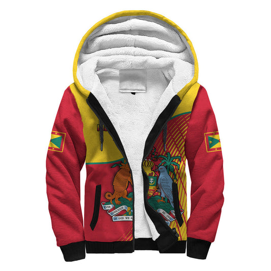 (Custom Personalised) Grenada Coat Of Arms Happy 49th Independence Day Sherpa Hoodie
