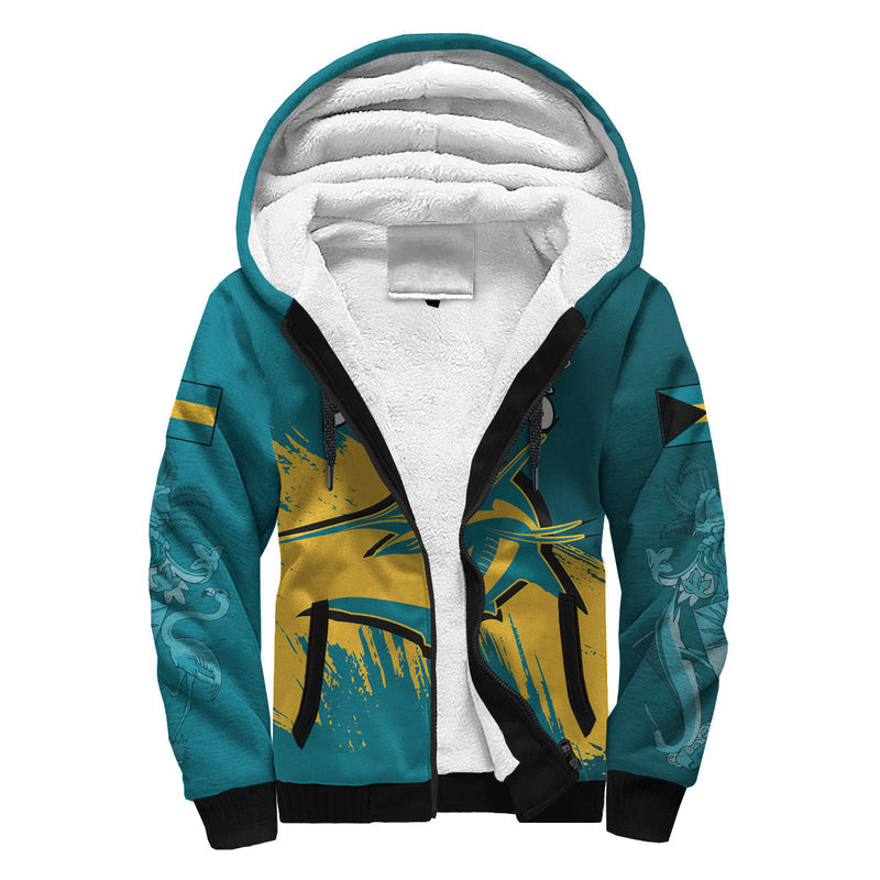 (Custom Personalised) Bahamas Blue Marlin With Bahamian Coat Of Arms Sherpa Hoodie